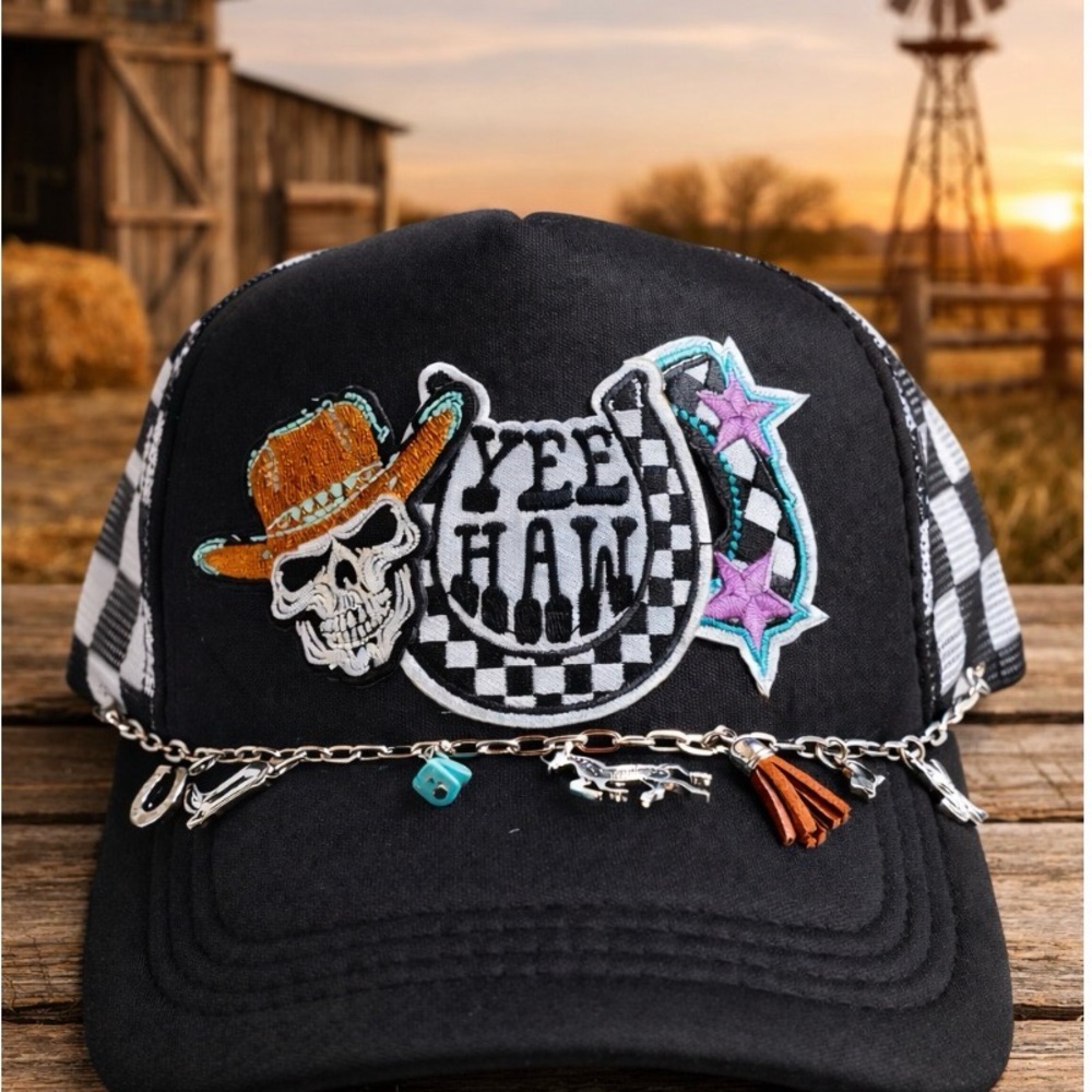 Black Embroidered Women's Hat